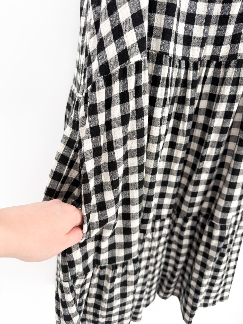 Hayden Los Angeles Gingham Black & White Midi Dress Medium - Picture 5 of 9